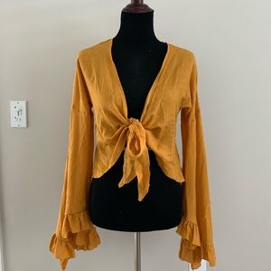 Flowy yellow crop top